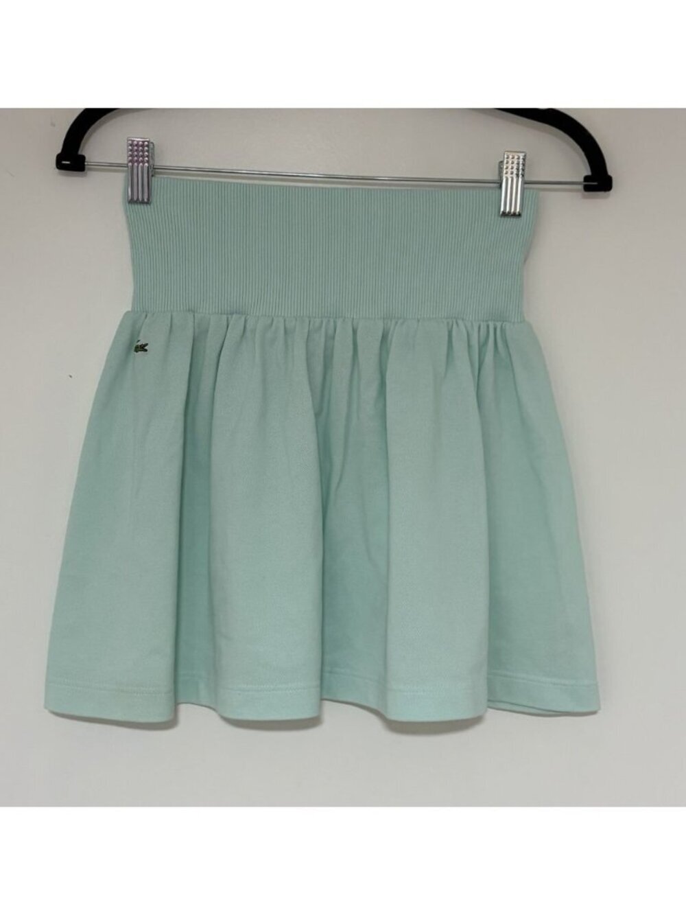 Lacoste Women’s Light Teal Smocked Mini Tennis Skirt Size 34/XS